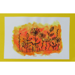 Blumen gelb-orange Aquarell