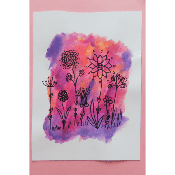 Blumen pink Aquarell