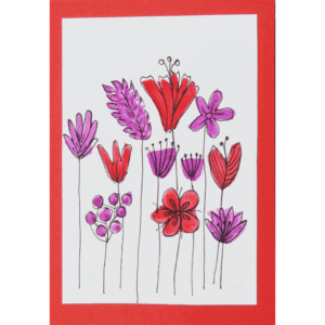 Blumen rot-violett Aquarell