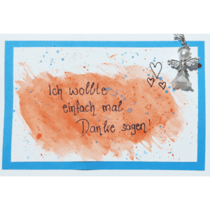 Engel aquarell Danke - orange-blau