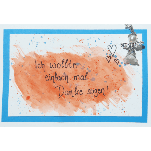 Engel aquarell Danke - orange-blau