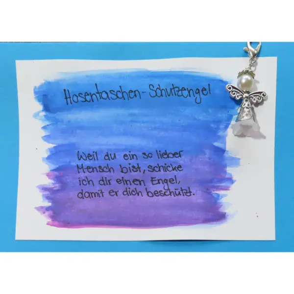 Engel aquarell Hosentaschen blau