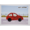 3D Auto auf der Strasse mit Happy Birthday