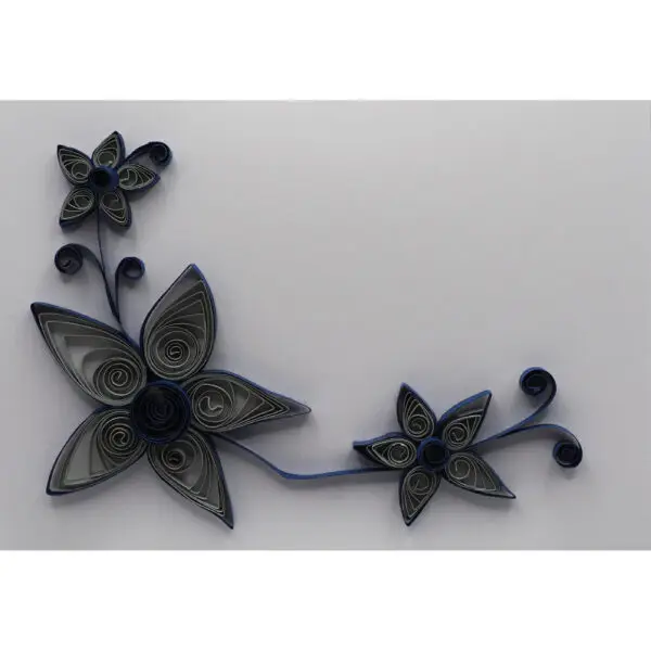 Quilling Blume spitz blau-grau