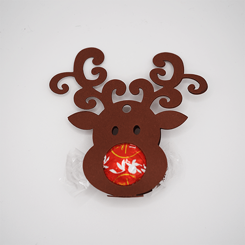 Rentier mit Lindtkugel in dunkelbraun