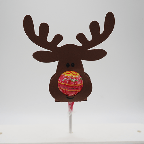 Rentier mit Lollipop in dunkelbraun
