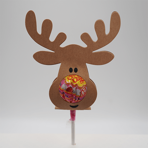 Rentier mit Lollipop in hellbraun