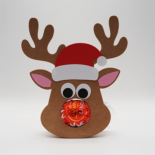 Rentier mit Mütze mit Lindtkugel