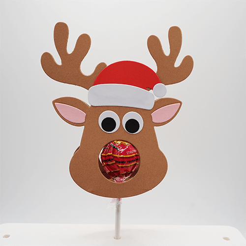 Rentier mit Mütze mit Lollipop