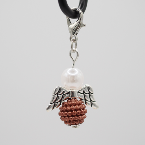 Schutzengel gerippelte Perle braun Schutzengel gerippelte Perle braun