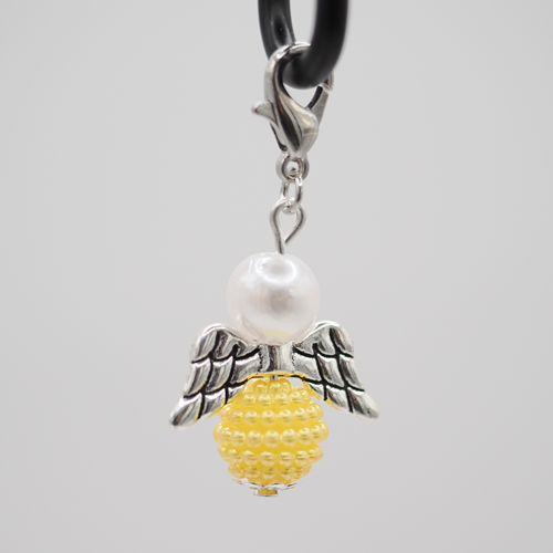 Schutzengel gerippelte Perle gelb Schutzengel gerippelte Perle gelb