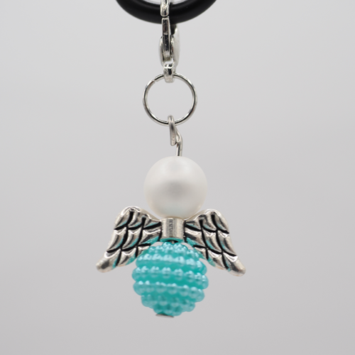 Schutzengel gerippelte Perle hellblau Schutzengel gerippelte Perle hellblau