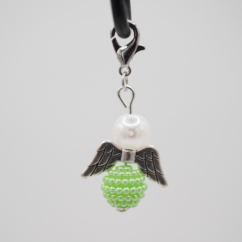 Schutzengel gerippelte Perle hellgrün Schutzengel gerippelte Perle hellgrün