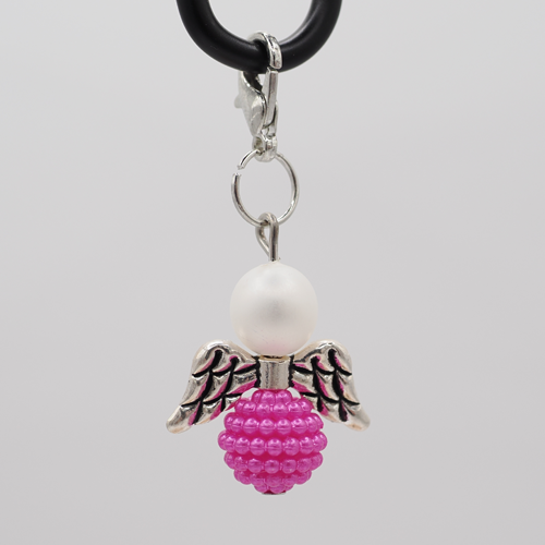 Schutzengel gerippelte Perle pink Schutzengel gerippelte Perle pink