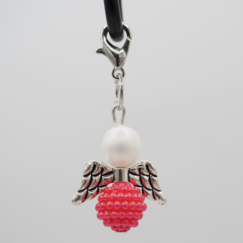 Schutzengel gerippelte Perle rot Schutzengel gerippelte Perle rot