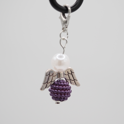 Schutzengel gerippelte Perle violett Schutzengel gerippelte Perle violett