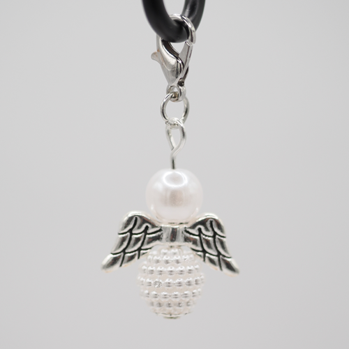 Schutzengel gerippelte Perle weiss Schutzengel gerippelte Perle weiss