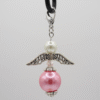 Schutzengel gross pink mit facettierter Perle pink