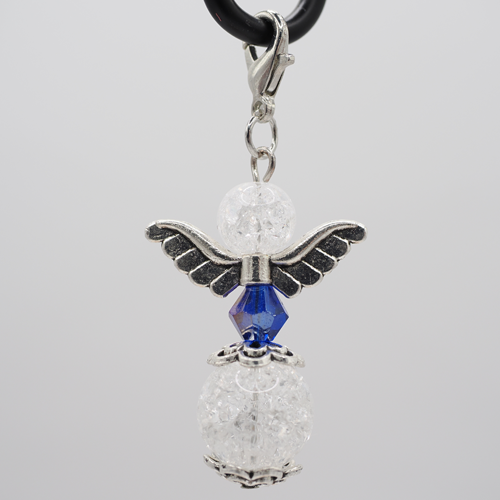 Schutzengel mit Bergkristall dunkelblau Schutzengel mit Bergkristall dunkelblau