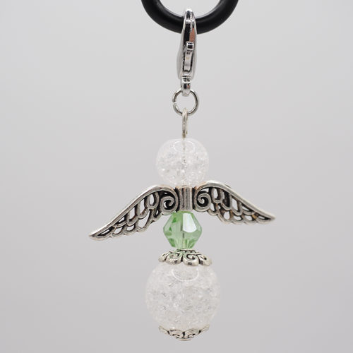 Schutzengel mit Bergkristall hellgrün Schutzengel mit Bergkristall hellgrün