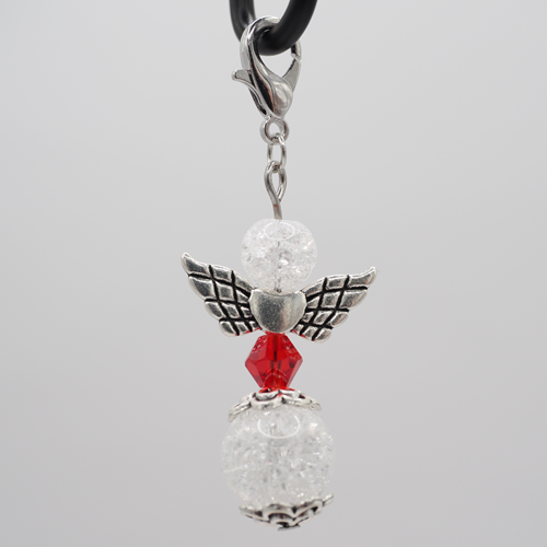 Schutzengel mit Bergkristall rot Schutzengel mit Bergkristall rot