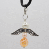 Schutzengel mit Glasperle orange