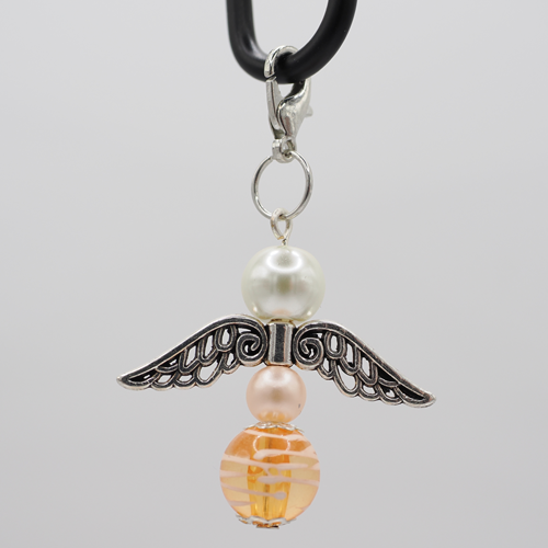 Schutzengel mit Glasperle orange