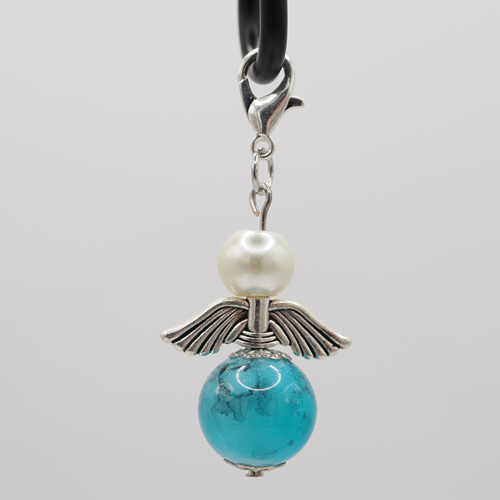 Schutzengel mit Marmorperle blau Schutzengel mit Marmorperle blau