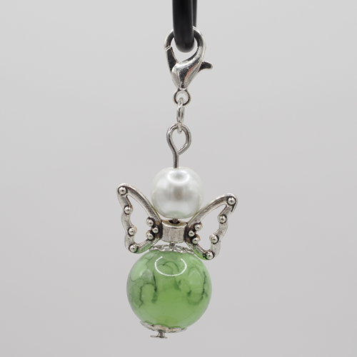 Schutzengel mit Marmorperle grün Schutzengel mit Marmorperle grün