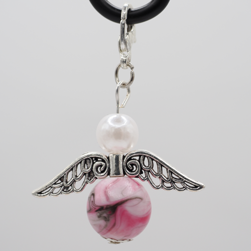 Schutzengel mit Marmorperle pastell pink Schutzengel mit Marmorperle pastell pink