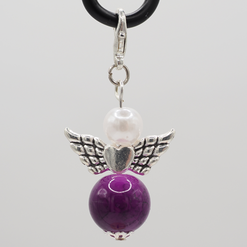 Schutzengel mit Marmorperle violett Schutzengel mit Marmorperle violett
