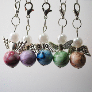 Schutzengel mit Marmorperlen pastell set