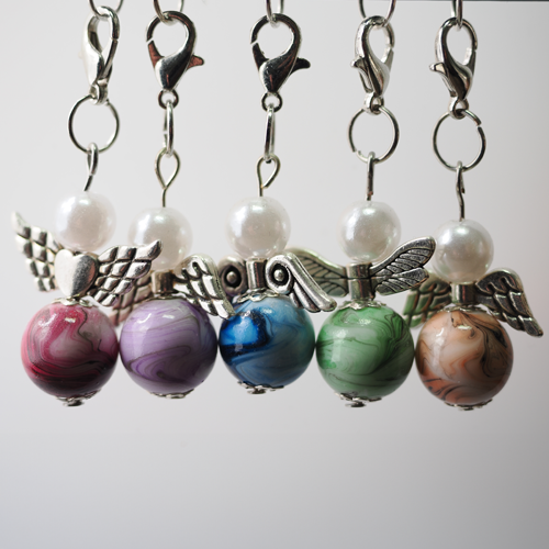 Schutzengel mit Marmorperlen pastell set Schutzengel mit Marmorperlen pastell set