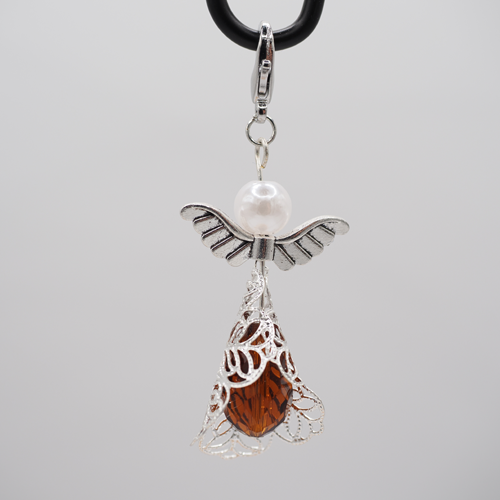 Schutzengel mit Silber Kleid braun Schutzengel mit Silber Kleid braun