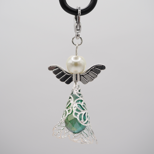 Schutzengel mit Silber Kleid grün Schutzengel mit Silber Kleid grün