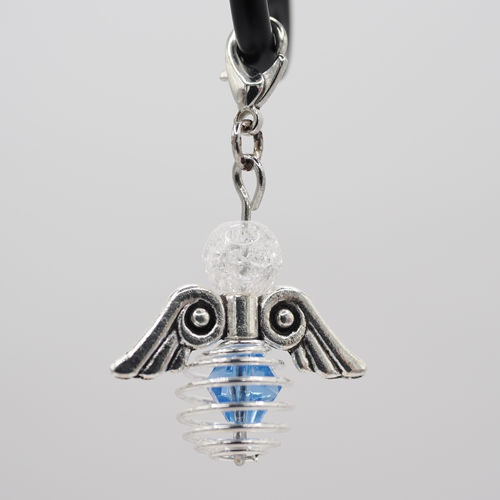 Schutzengel mit Spiralkugel hellblau