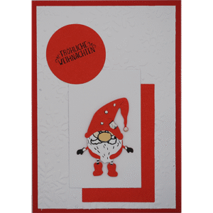 Weihnachtskarte Wichtel rot Weihnachtskarte Wichtel rot