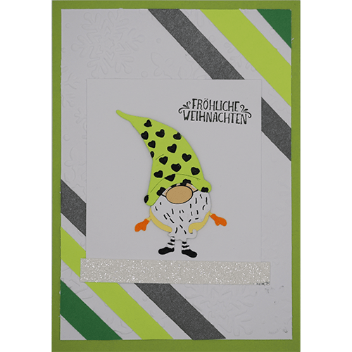 Weihnachtskarte Wichtel grün