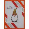 Weihnachtskarte Wichtel orange