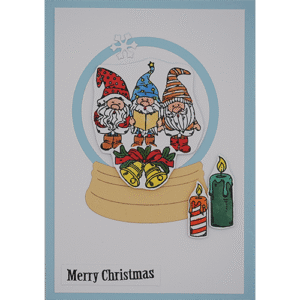 Weihnachtskarte Schneekugel Wichtel 1 Weihnachtskarte Schneekugel Wichtel 1