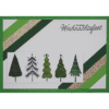 Weihnachtskarte mit Tannenbäumen hellgrün